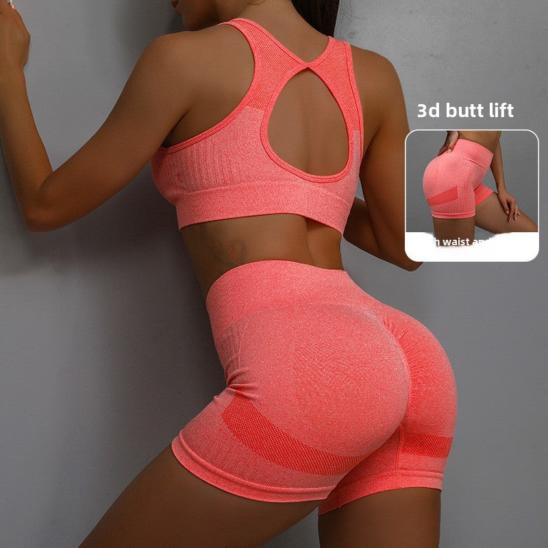 Womens Seamless Yoga Set High Waist Workout Outfit