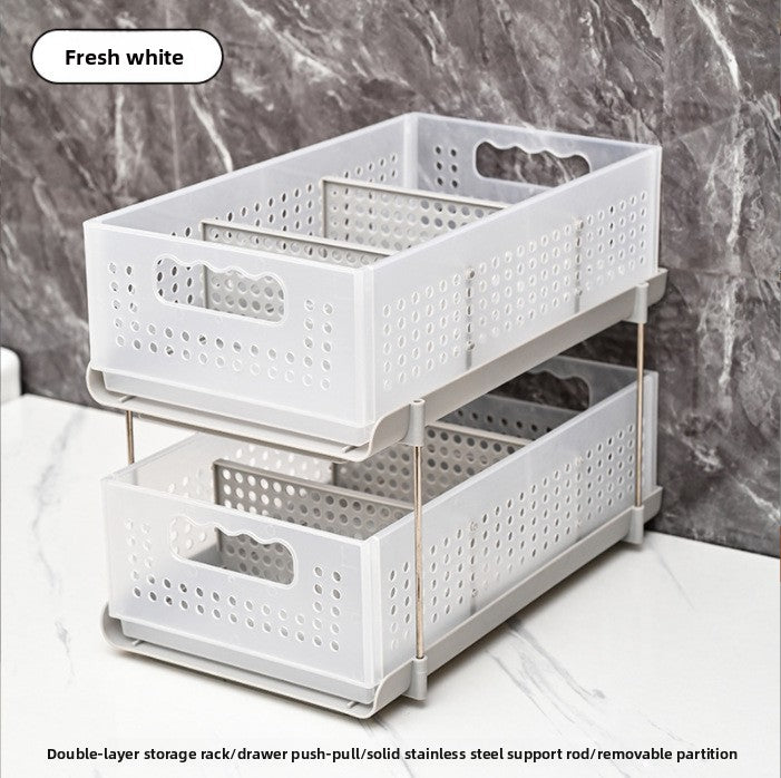 Foldable Double Layer Storage Organizer Basket