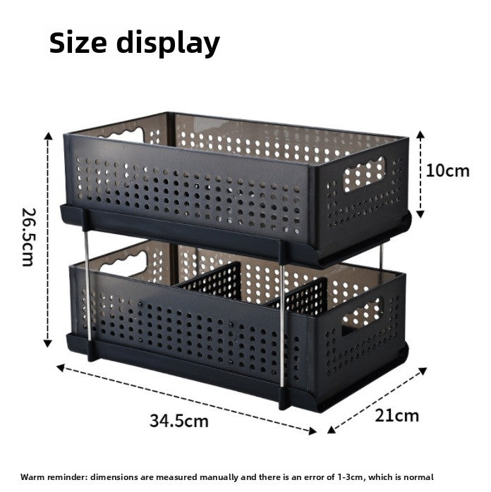 Foldable Double Layer Storage Organizer Basket
