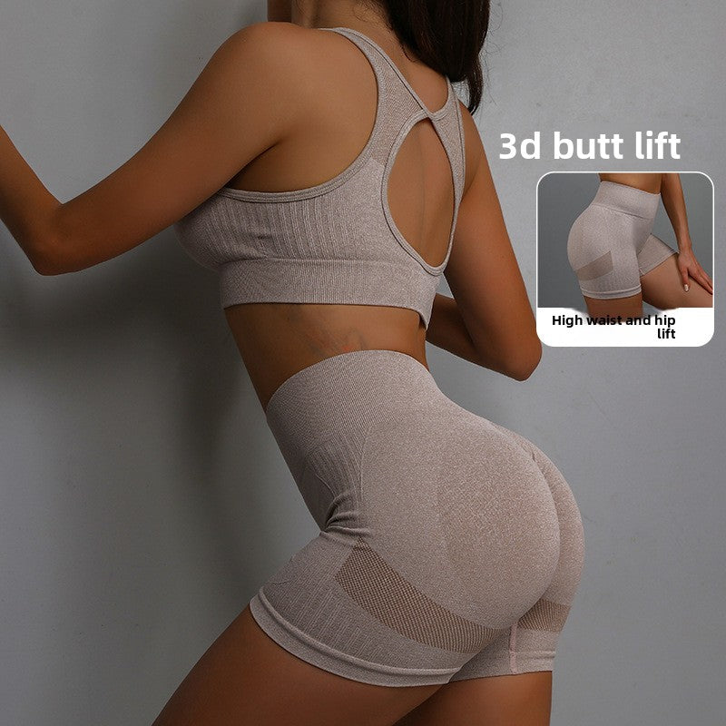 Womens Seamless Yoga Set High Waist Workout Outfit