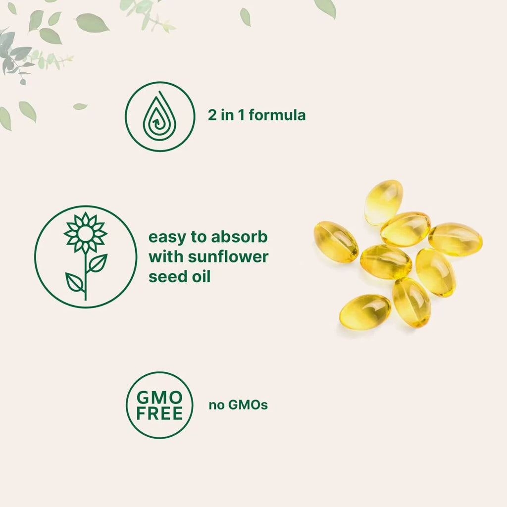 Vitamin D3+K2 Soft Capsules 180 Count
