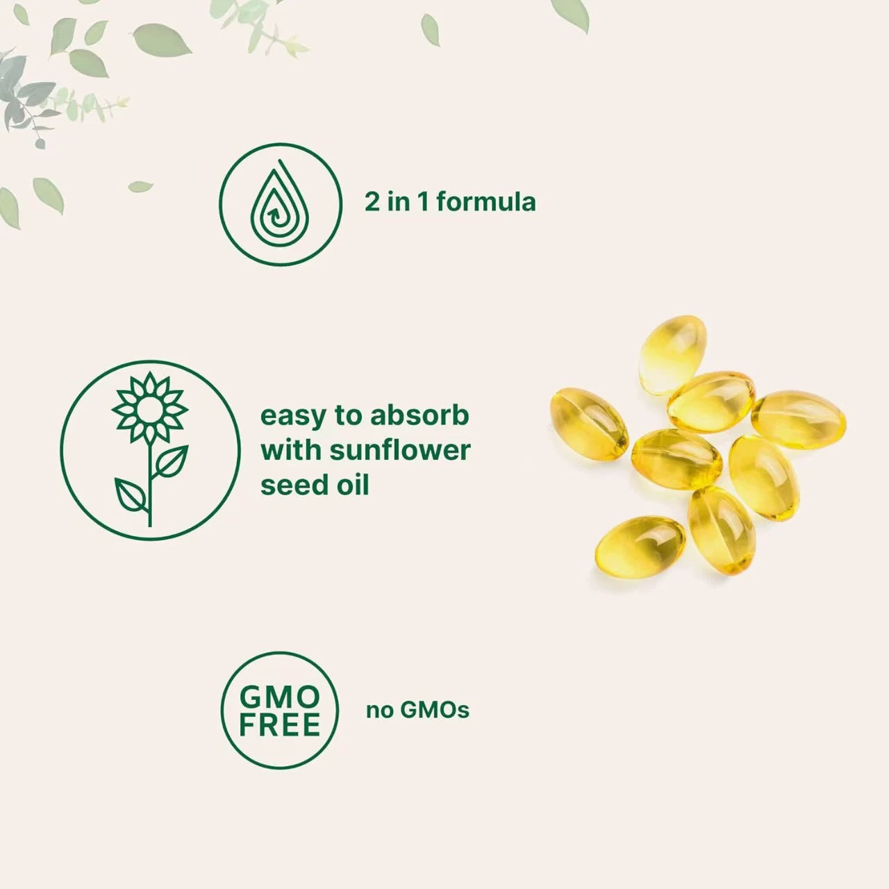 Vitamin D3+K2 Soft Capsules 180 Count