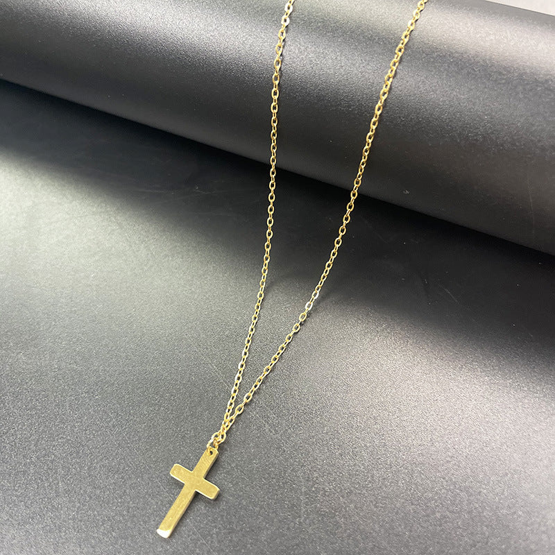 Stainless Steel Double Layer Cross Bead Necklace
