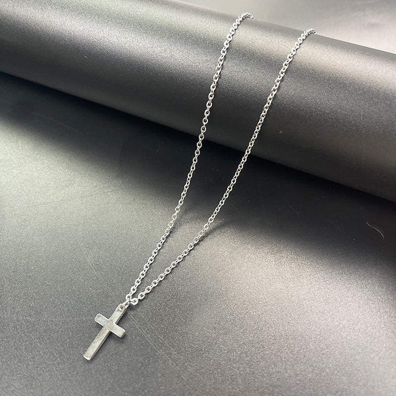 Stainless Steel Double Layer Cross Bead Necklace