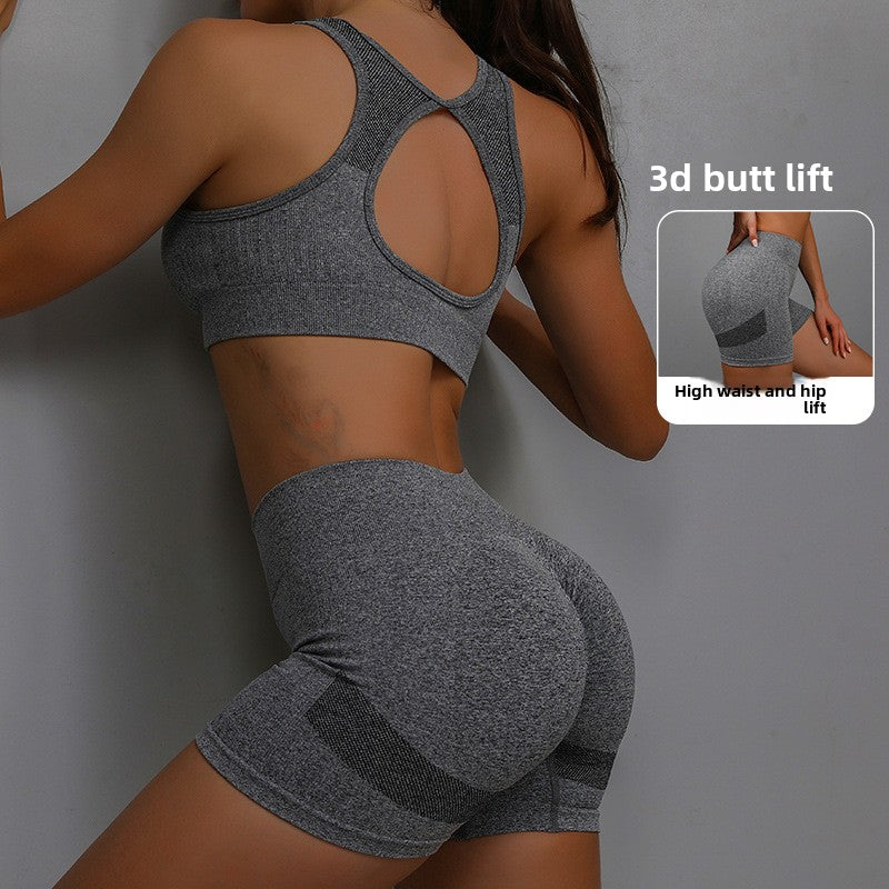 Womens Seamless Yoga Set High Waist Workout Outfit
