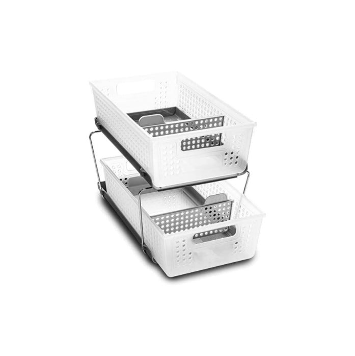 Foldable Double Layer Storage Organizer Basket