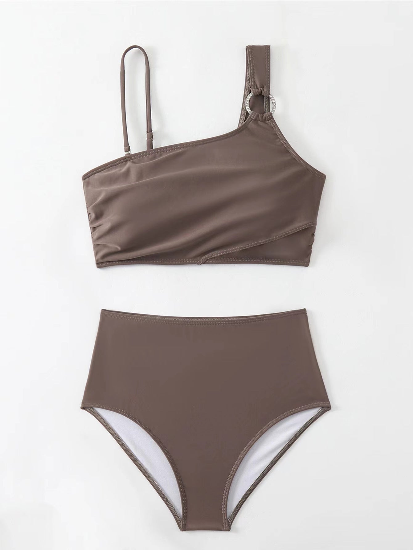 Solid Color Two-Piece Bikini Swimsuit