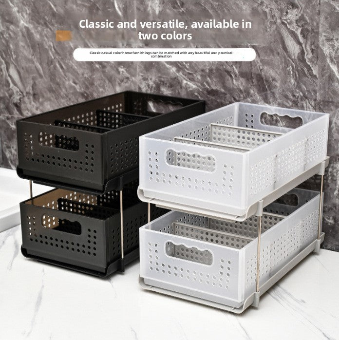 Foldable Double Layer Storage Organizer Basket