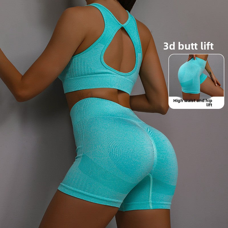 Womens Seamless Yoga Set High Waist Workout Outfit