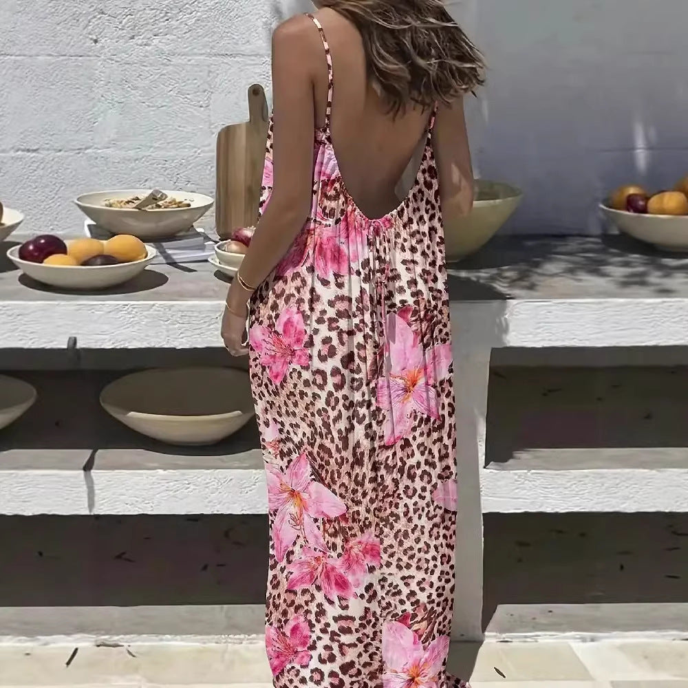 Womens Strappy Backless Maxi Dress