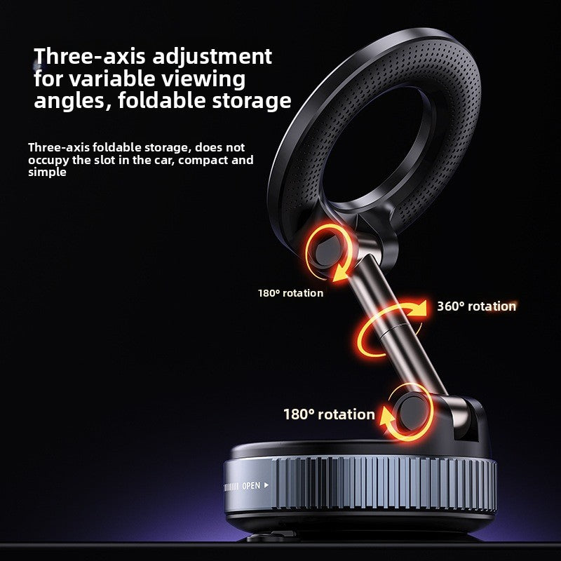 Magnetic Car Phone Holder with 360 Rotation and Suction Cup Mount
